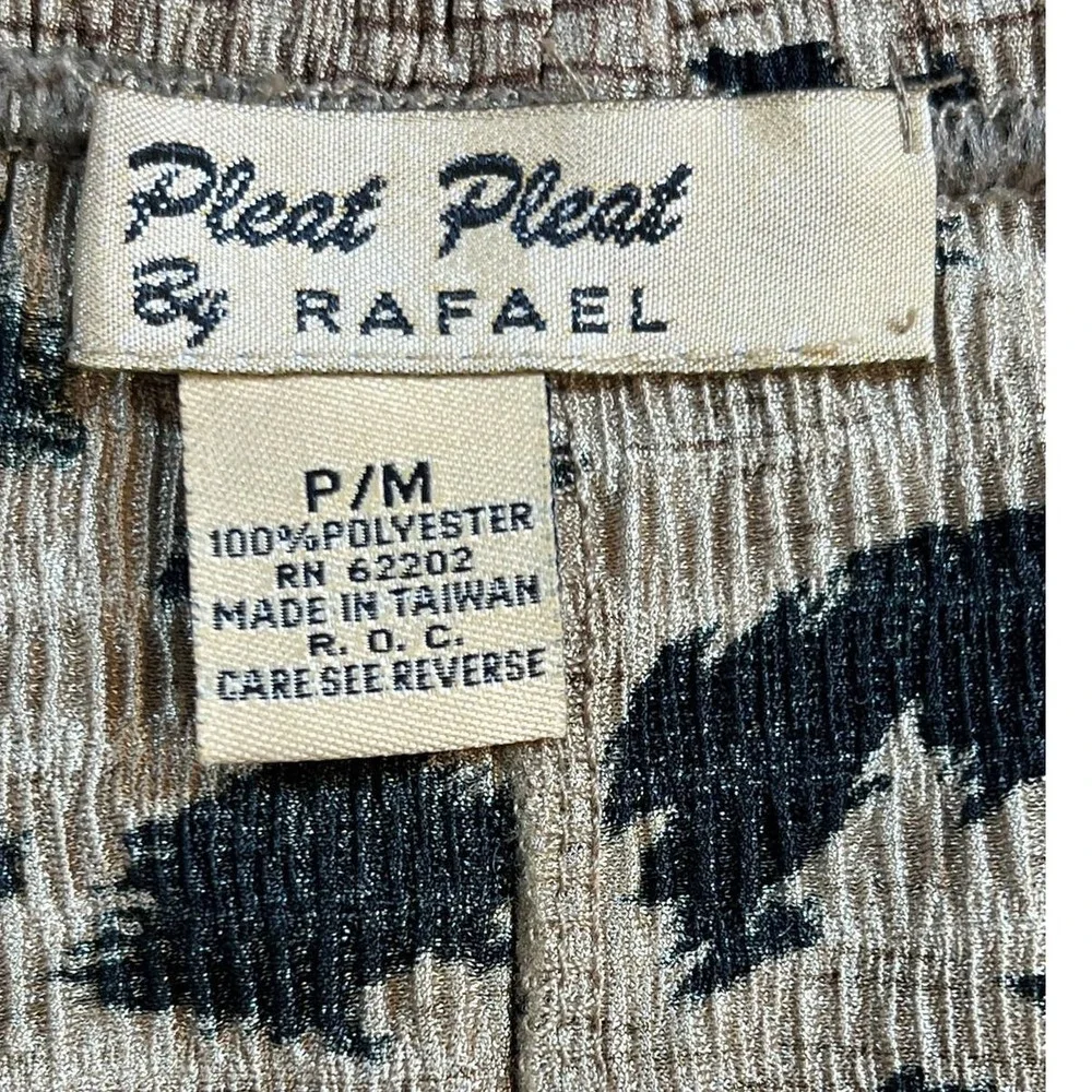 Pleat Pleat By Rafael Maxi‎ Skirt Womens P/M Beige Animal Print NWT Boho Chic